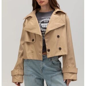 RSQ Womens Crop Trench Coat